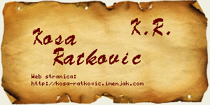 Kosa Ratković vizit kartica